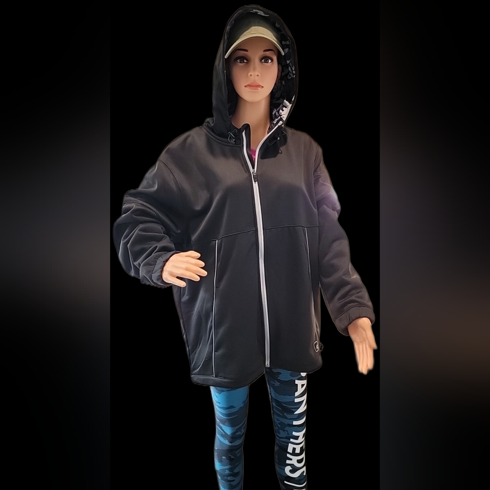 Black Graphic Hoodie And1 Men's and Big Men's Jumpshot Graffiti Jacket